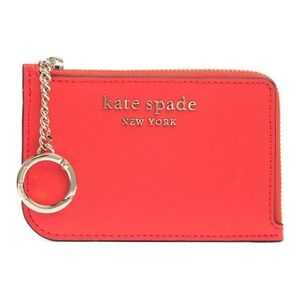 Kate spade candy apple red leather small wallet with keychain